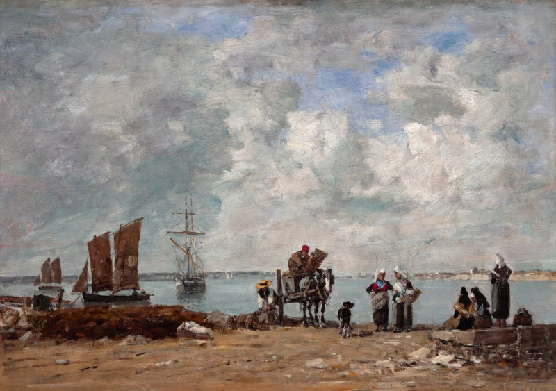 Mujeres de pescadores junto al mar - Eugène Boudin