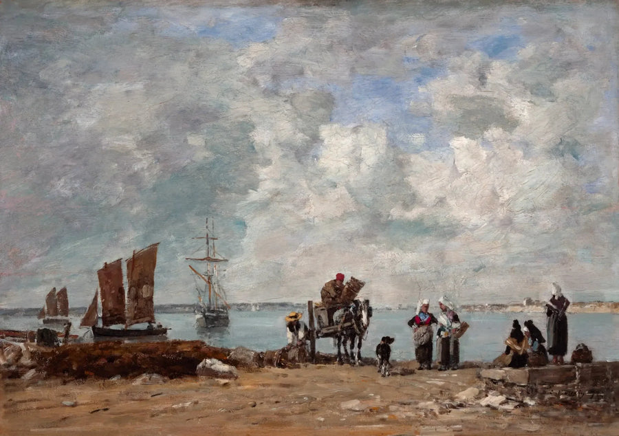Mujeres de pescadores junto al mar - Eugène Boudin