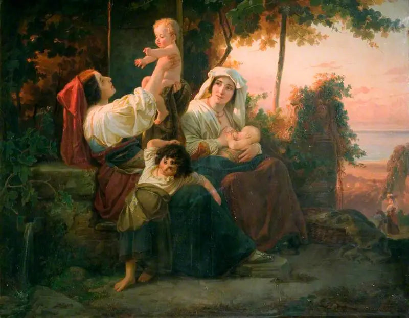 Mujeres italianas en un viñedo cerca de Roma - Julius Schrader