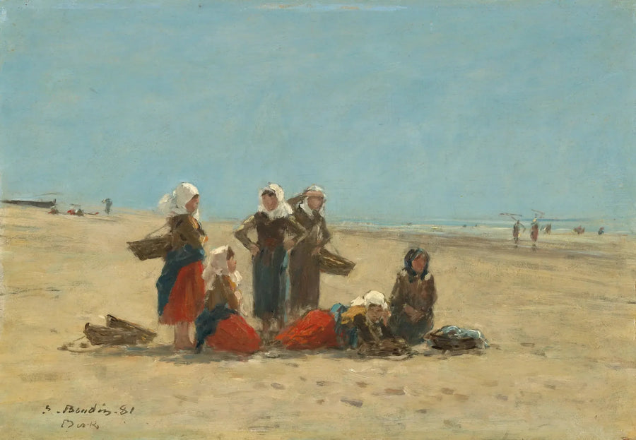 Mujeres en la playa de Berck - Eugène Boudin