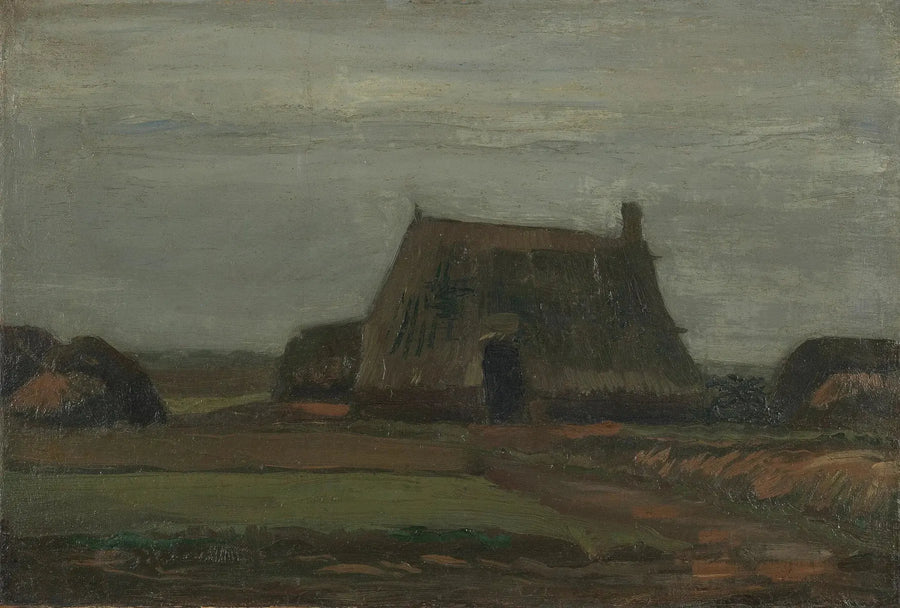 Granja con montones de turba - Vincent van Gogh