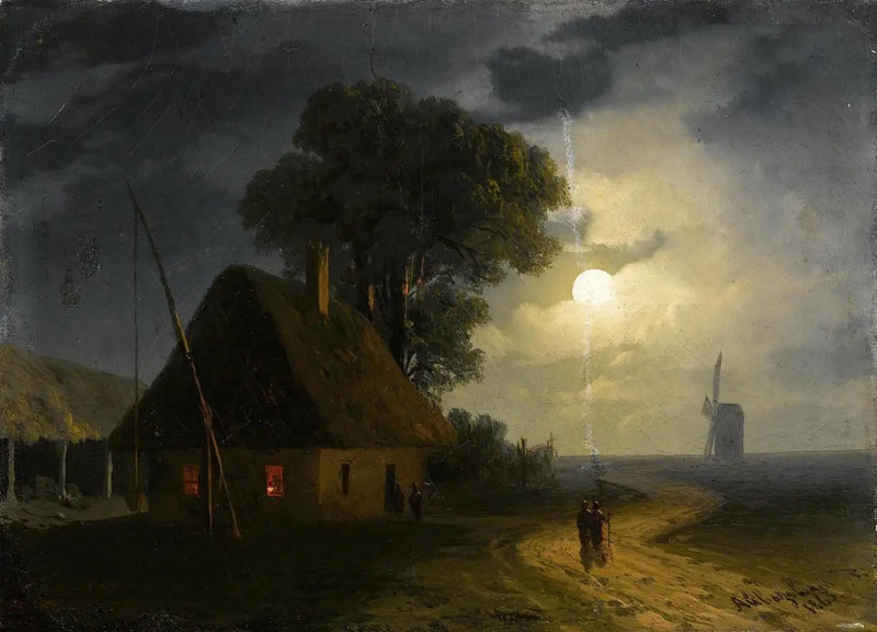Granja y molino a la luz de la luna - Iván Aïvazovski