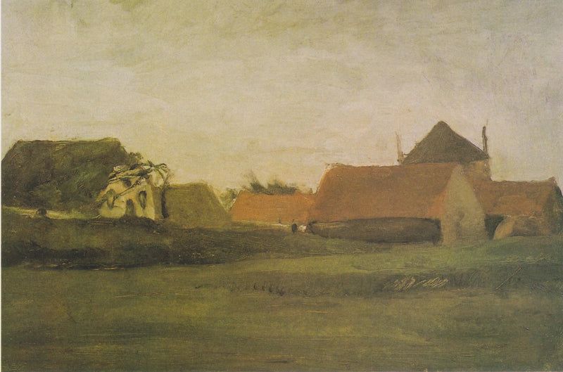 Granjas en Loosduinen cerca de La Haya al atardecer - Vincent van Gogh