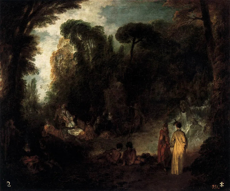 Fiesta en un parque - Antoine Watteau
