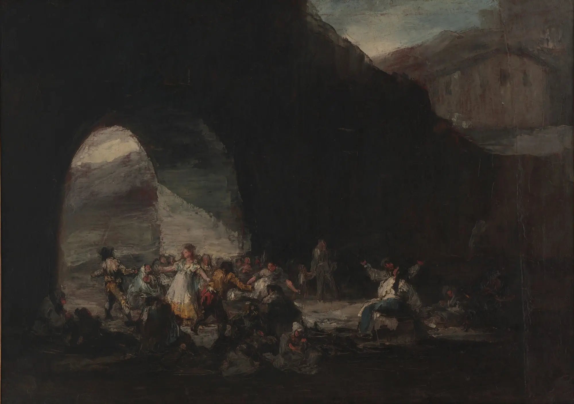 Fête populaire sous un pont ou bal populaire - Francisco de Goya image 1 reproduction d’œuvre d’art à l’huile