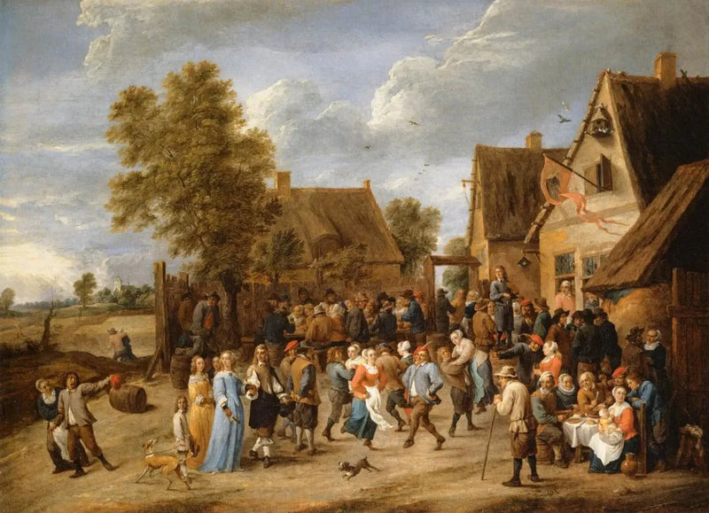 Fiesta villageana con pareja aristocrática - David Teniers el Joven