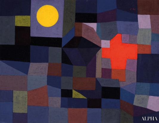 feu à la pleine lune - Paul Klee - Reproductions de tableaux et peintures haut de gamme