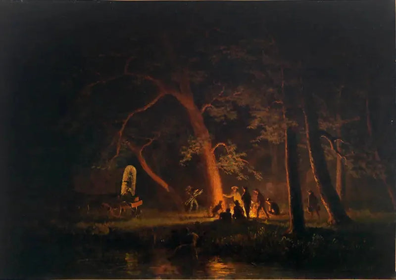 Fuego de campamento - Albert Bierstadt