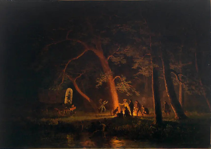 Fuego de campamento - Albert Bierstadt