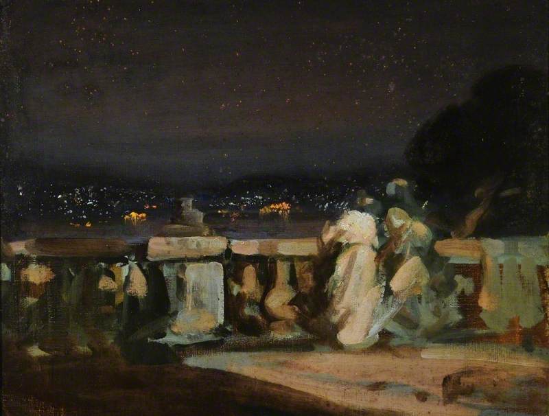 Fuegos artificiales en Saint-Cloud, Francia - Charles Conder