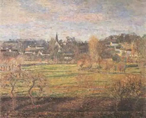 Février, soleil levant, Bazincourt - Camille Pissarro image 1 tableau peint à l’huile sur toile