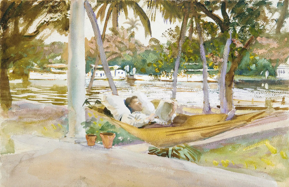 Figure dans un hamac, Floride - John Singer Sargent image 1 reproduction artisanale de tableau