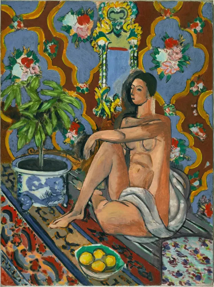 Figura decorativa sobre fondo ornamental - Henri Matisse