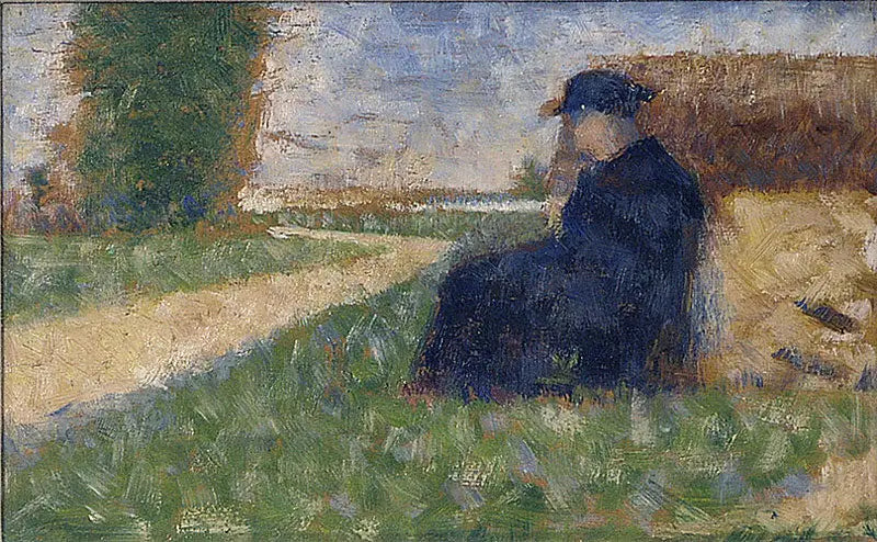 Figura masiva en un paisaje en Barbizon - Georges Seurat