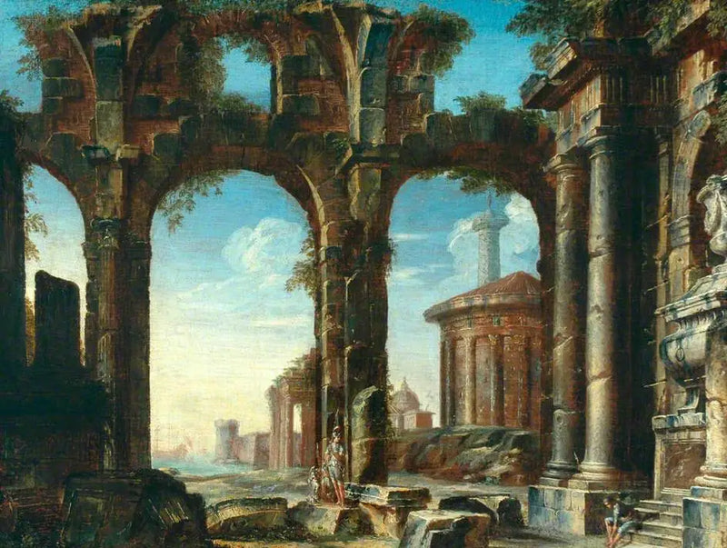 Figuras en las ruinas clásicas - Giovanni Paolo Panini
