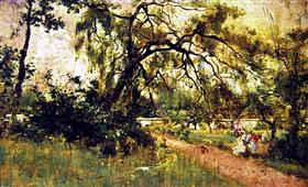 Figuras de mujeres en el parque - Giovanni Boldini