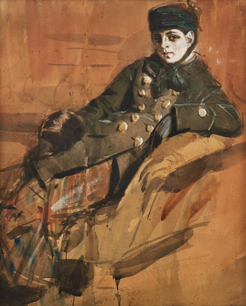 Niña sentada con ropa de viaje - Anders Zorn