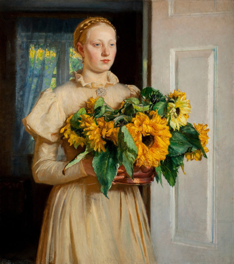 Niña con girasoles (1893) - Michael Peter Ancher