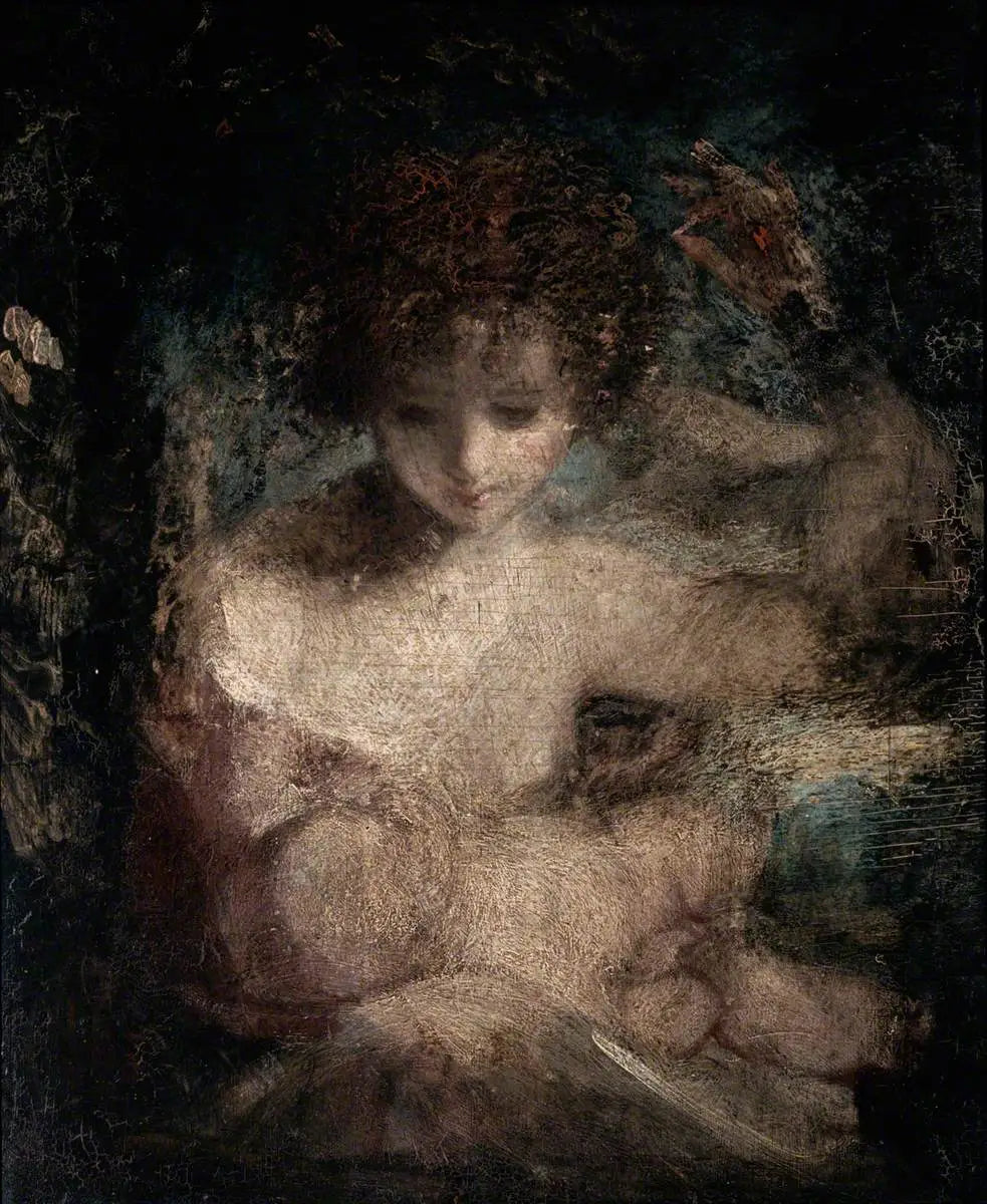 Fille avec un bébé - Joshua Reynolds image 1 reproduction de peinture à l’huile