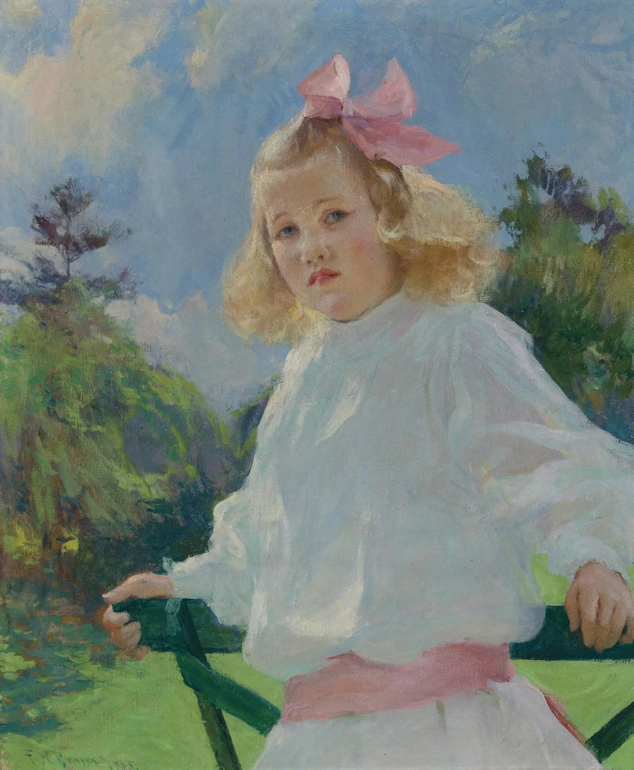 Niña con un lazo rosa - Frank Weston Benson