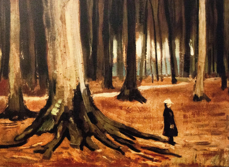Chica en el bosque - Vincent van Gogh