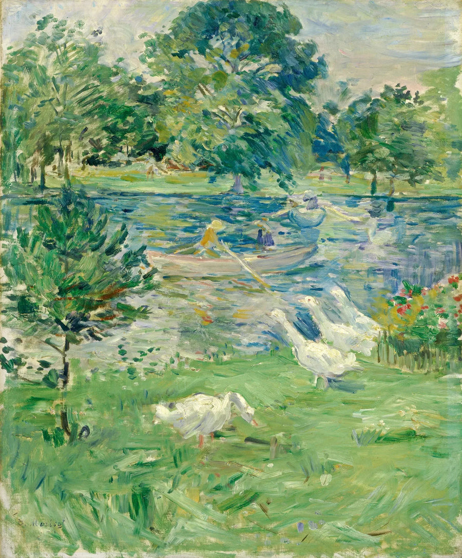Niña en un bote con gansos - Berthe Morisot