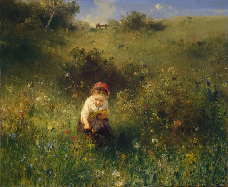 Chica en un campo - Ludwig Knaus