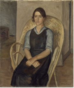 Fille dans une chaise panier - Jean Marchand image 1 reproduction de peinture à l’huile