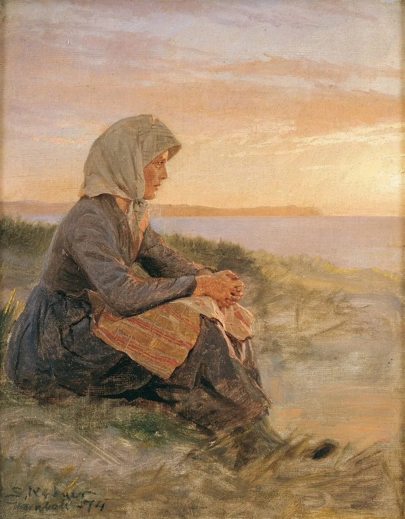 Hija de pescador sentada, Hornbæk - Peder Severin Krøyer