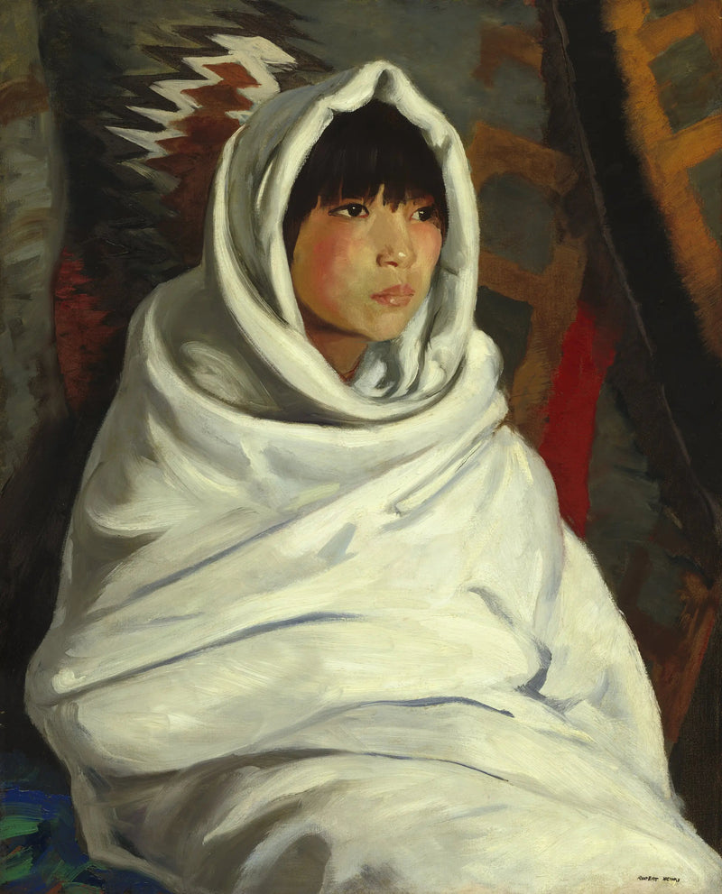 Chica india en una manta blanca - Robert Henri