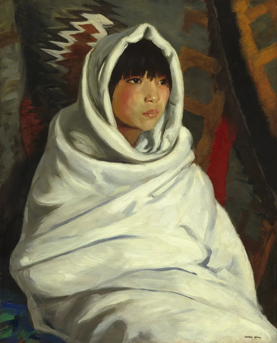 Chica india en una manta blanca - Robert Henri