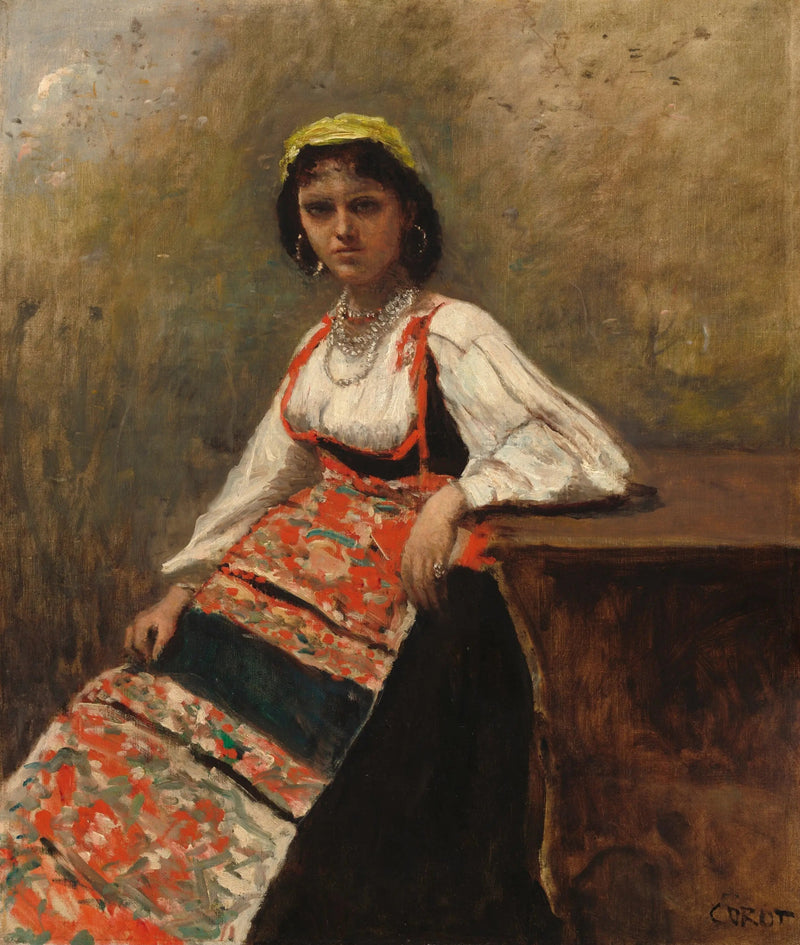 Chica italiana - Jean-Baptiste Camille Corot