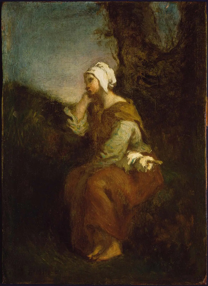 Chica campesina soñando despierta - Jean-François Millet