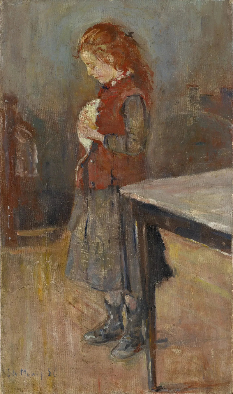 Chica pelirroja con rata blanca - Edvard Munch