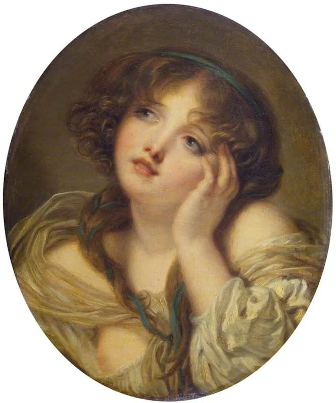 Chica apoyándose en su mano - Jean-Baptiste Greuze