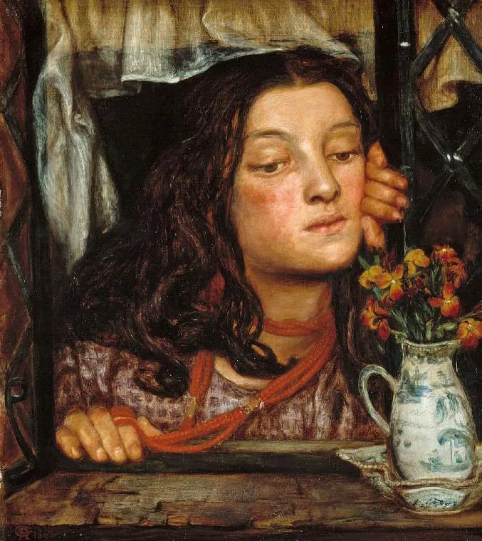 Chica en una celosía - Dante Gabriel Rossetti