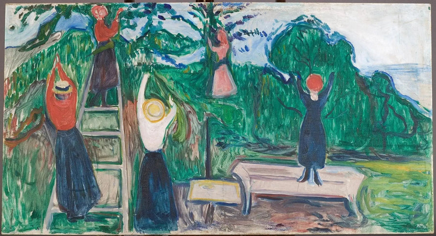 Chicas recogiendo frutas (Frise Linde) - Edvard Munch
