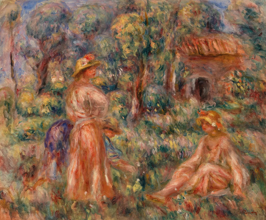 Chicas en un paisaje (Jóvenes chicas en un paisaje) - Pierre-Auguste Renoir