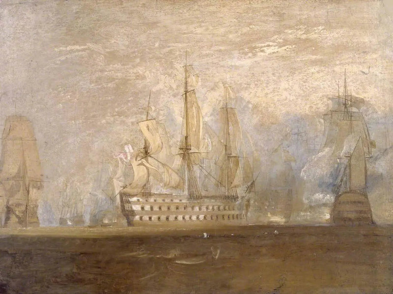 Primer boceto para 'La batalla de Trafalgar' - J. M. W. Turner