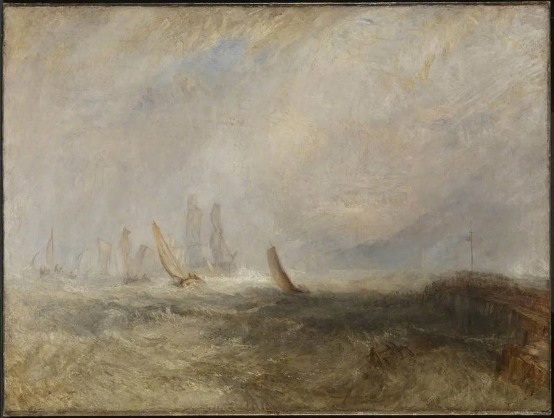 Barcos de pesca llevando un barco discapacitado al puerto Ruysdael - J. M. W. Turner