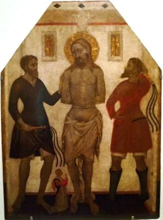 Flagelación de Cristo con un donante. - Francescuccio Ghissi