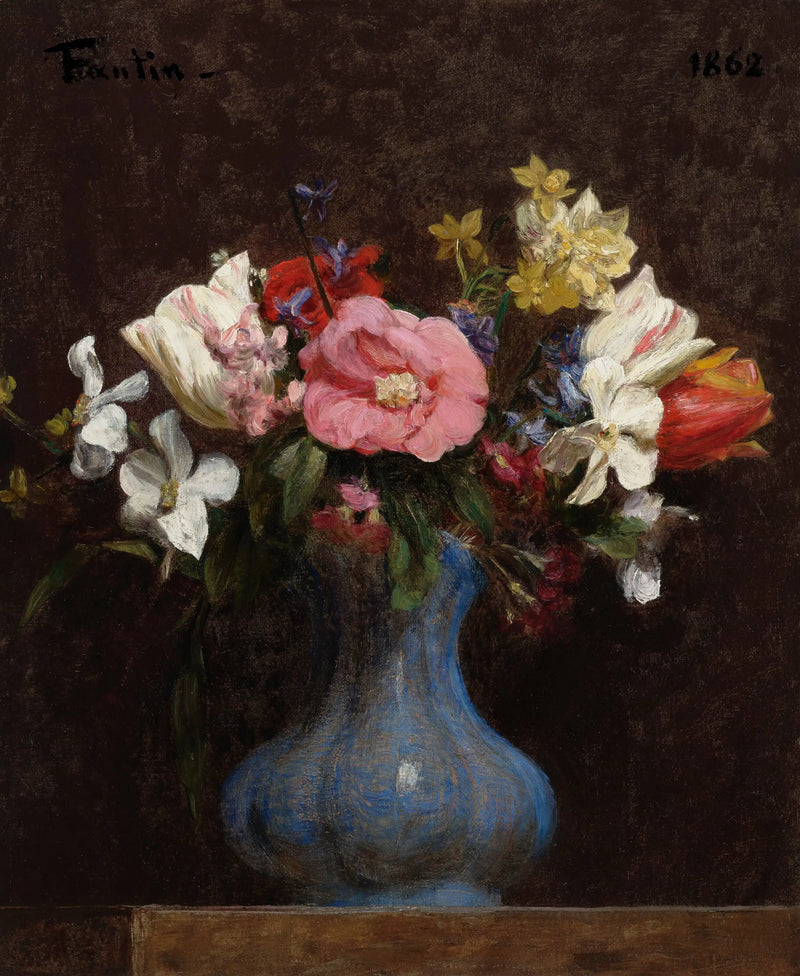 Flores, camelias y tulipanes - Henri Fantin-Latour