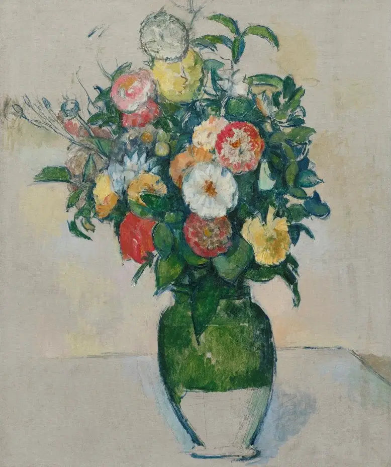 Flores en una maceta de aceitunas - Paul Cézanne