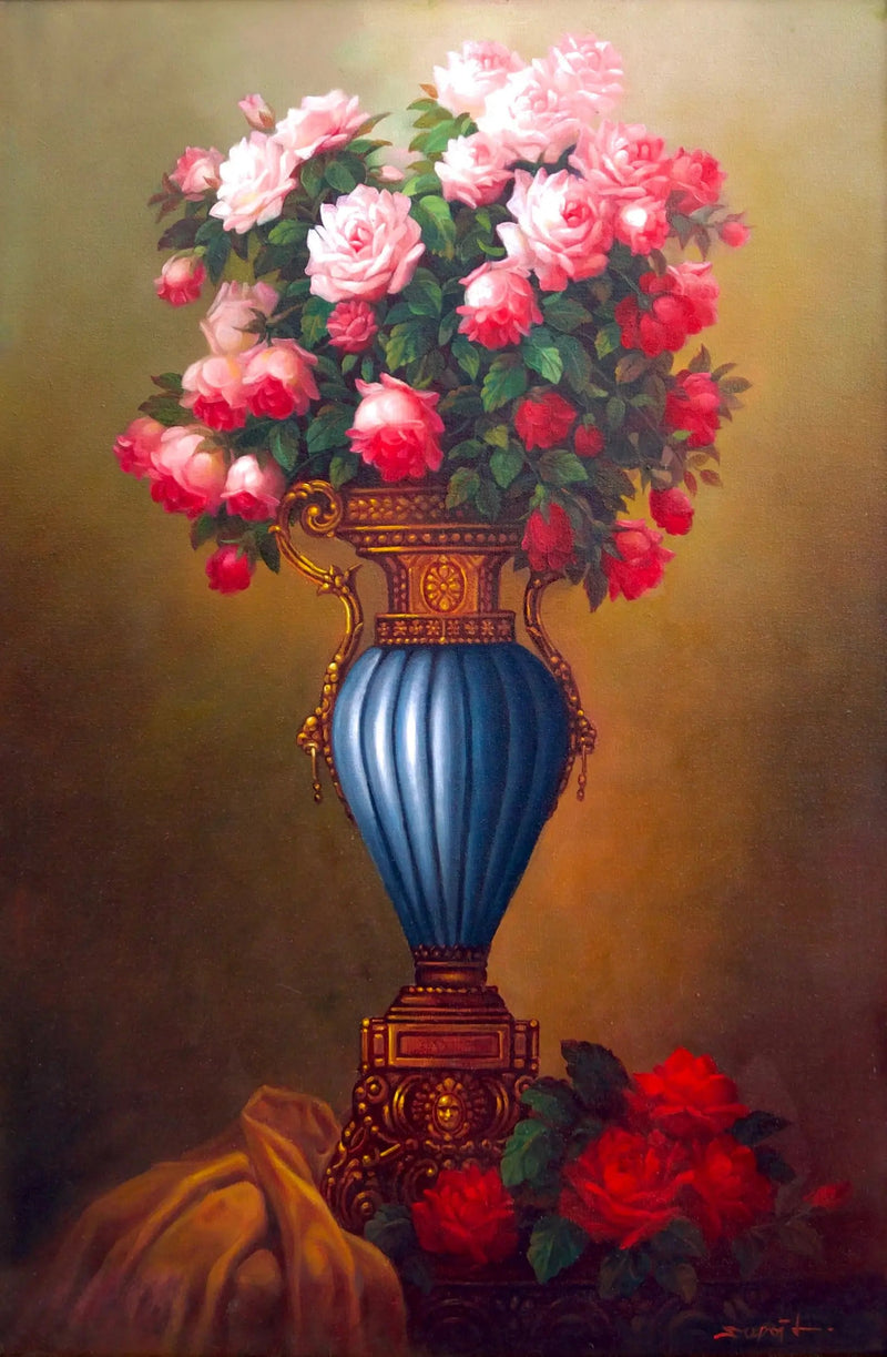 Flores en un Jarrón Antiguo | 60 x 90 cm