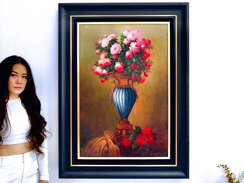 Flores en un Jarrón Antiguo | 60 x 90 cm