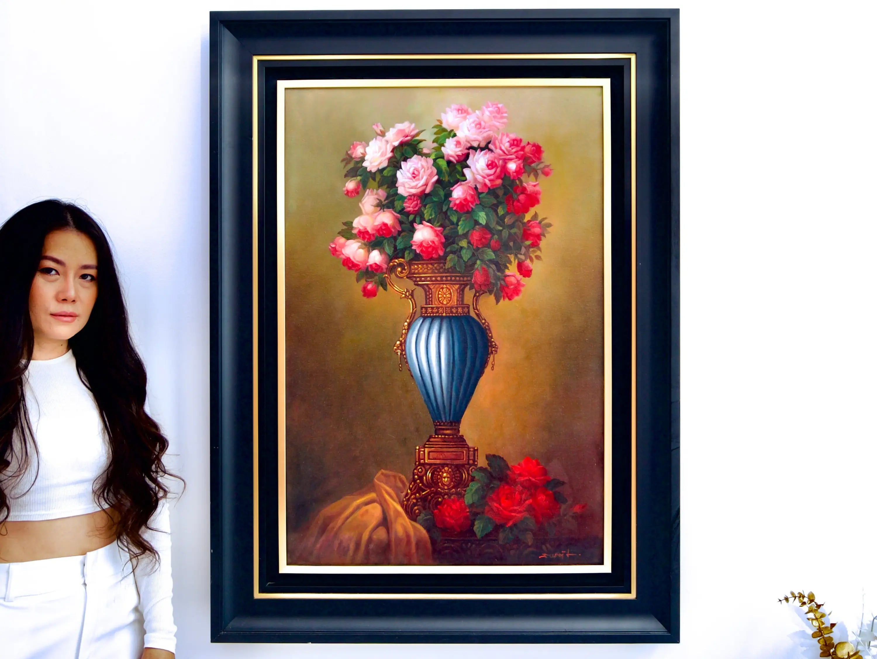 Flowers in an Antique Vase - Supoj | 60 x 90 cm Reproductions de tableaux à la peinture à l’huile