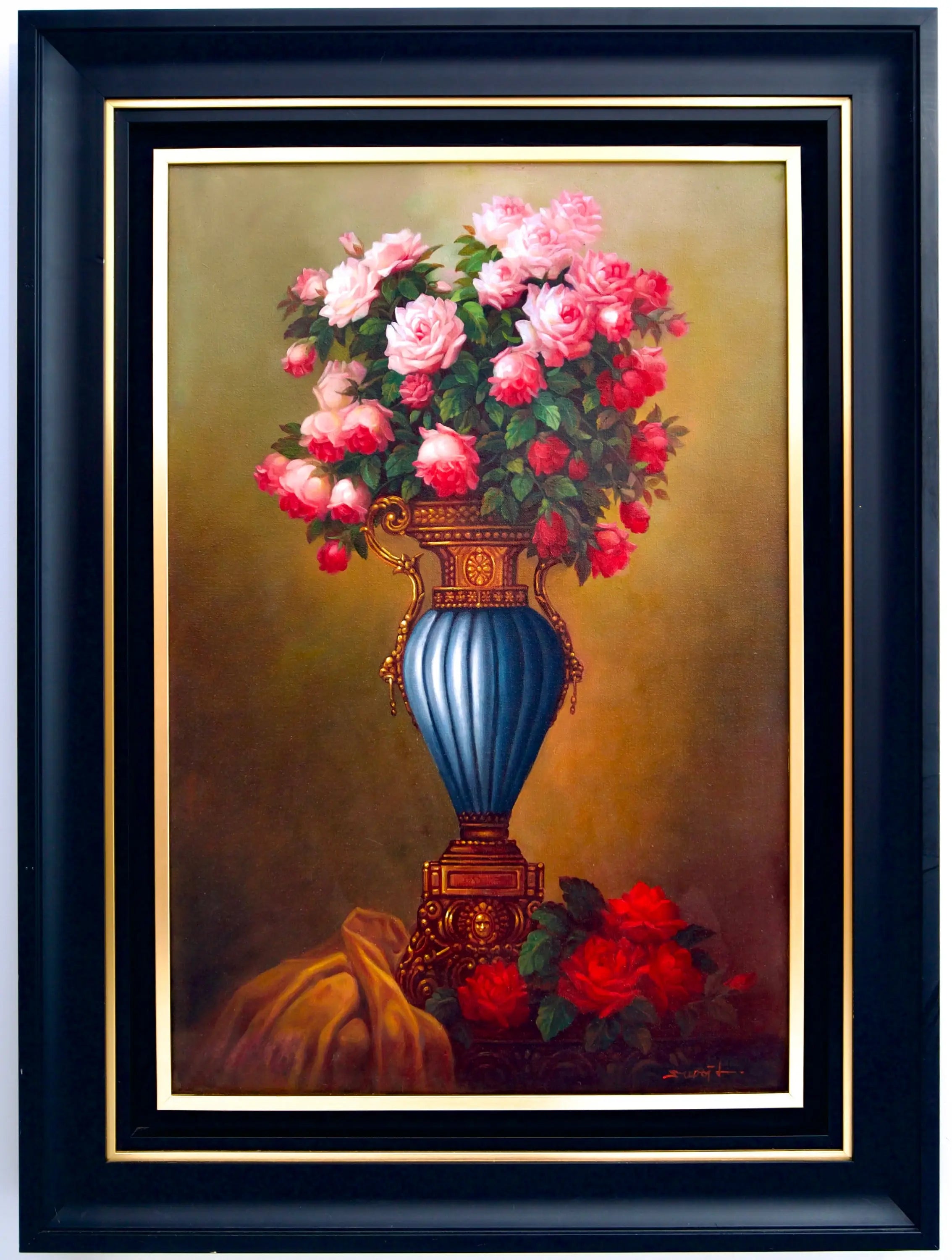 Flowers in an Antique Vase - Supoj | 60 x 90 cm Reproductions de tableaux à la peinture à l’huile