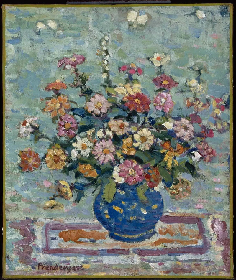 Flores en un jarrón azul - Maurice Prendergast