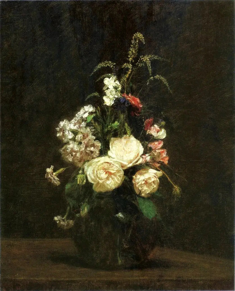 Flores en un jarrón de cristal. - Henri Fantin-Latour