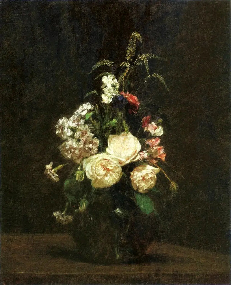 Flores en un jarrón de cristal. - Henri Fantin-Latour